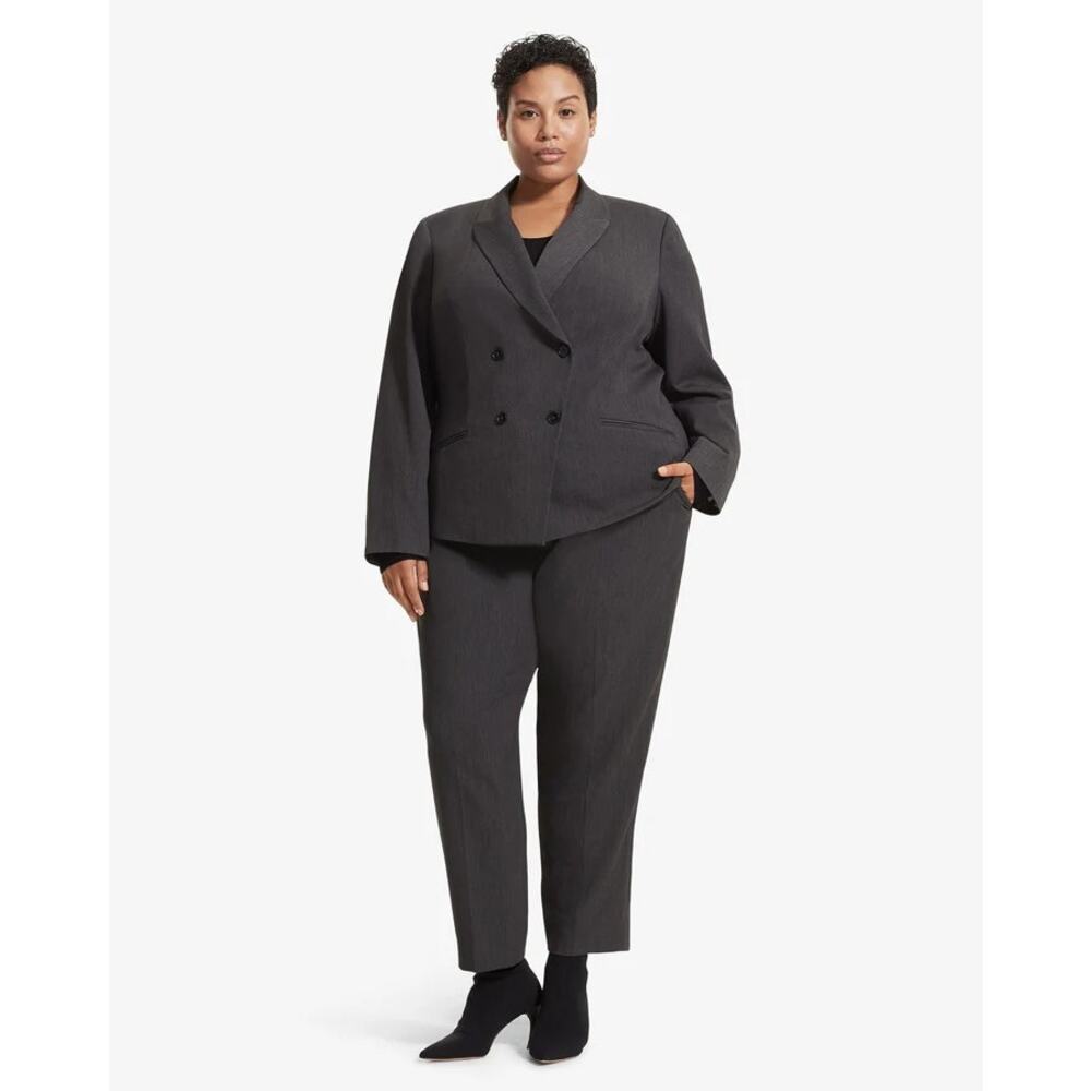 MM LaFleur Roxane Charcoal Work Jacket 1X Soft Twill Double Button Blazer NWOT - Picture 15 of 15